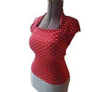 Dynamite Red Polka Dot Blouse